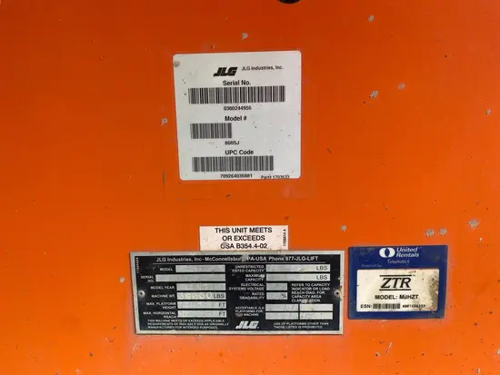 2018 JLG 860SJ Boom Lift