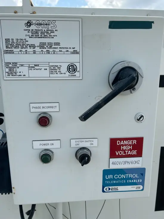 2014 Custom Air Products & Services 120-PAH-CE Air Handler