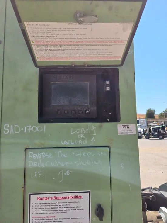2017 Sullair 1600HAFDTQ-CAT Air Compressor