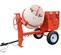 Red and white MULIQUIP Concrete Mixer, 9 cubic ft., Towable, Gas or Electric Powered