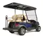 Blue and brown Clubcar Tempo electric golf cart