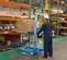 Blue and silver GENIE Material Lift, 700-1,000 lbs., 6 ft.-12 ft., Manual