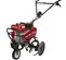 Red Honda 5 horsepower walk-behind tiller