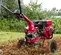 Red Honda 5 horsepower walk-behind tiller
