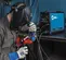 Blue and black MILLERELEC Arc Welder, 200-Amp TIG Inverter, Portable DC, Electric Powered