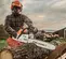 Gray and orange STIHL Chainsaw, 18 in., Gas Powered