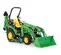 Green, black and yellow JOHN DEERE 20-29 HP Backhoe Loader, 8 ft. Dig Depth