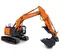 Orange Hitachi excavator