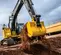 Yellow and gray JOHN DEERE Excavator with Reduced Tail Swing