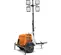 White, orange and black GENERAC Light Tower Vertical Mast Extended Run