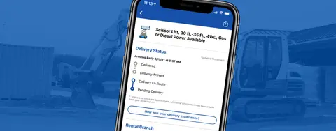 phone showing the ur mobile app
