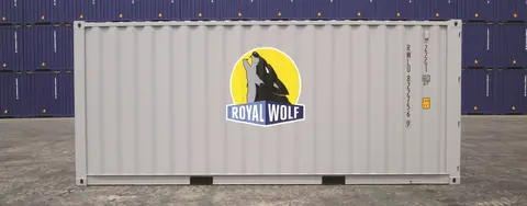 20ft container on concrete ground in shipping yard 