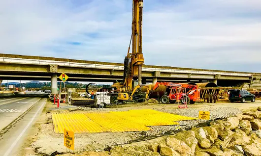 trackout control mats on a jobsite
