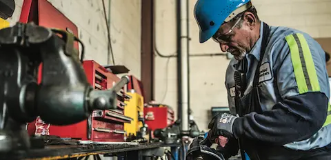 worker using tool