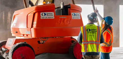United Rentals Boom Lift with People