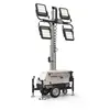 White and silver and black GENERAC Portable LED Light Tower, Electric Powered