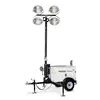 White and black GENERAC Towable Light Tower with 6kW Generator, 4,200W, 30 ft. Vertical Mast, Diesel Powered
