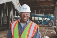 man in ppe on construction site