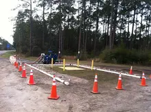 wellpoint dewatering on jobsite with cones