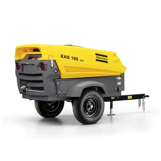 Yellow Atlas Copco air compressor