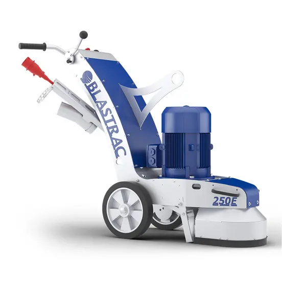 Blue and white Blastrac Walk-Behind Concrete Grinder