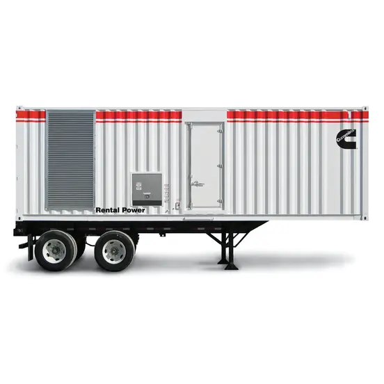 White, black and red CUMMINS 800-1,000 kW Towable Generator, Diesel