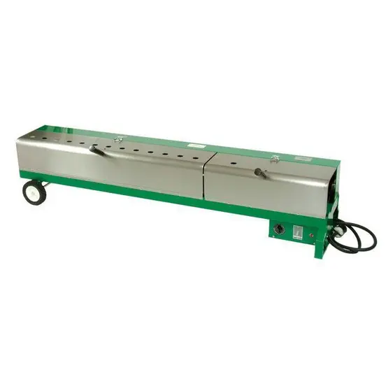 Green and silver GREENLEE PVC Pipe Heater Bender, 1 in. to 6 in., Electric Powered