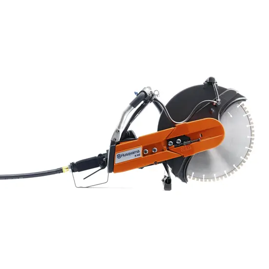 Orange, black and silver HUSQVARNA Air Concrete Saw, 12-14 in.