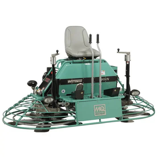 Green and black and gray MULTIQUIP Ride-on Concrete Trowel, 48+ in.