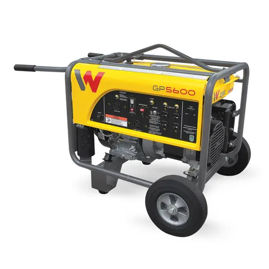 Yellow and gray WACKER 5,500-5,900 W Portable Generator, Gas