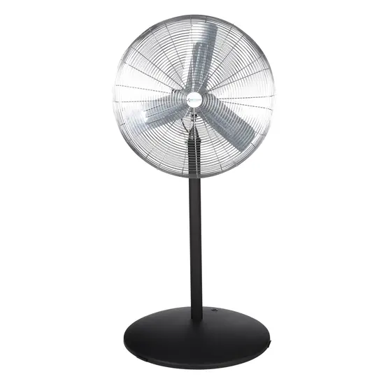 Grey and black AIRMASTER Industrial Pedestal Fan, 30 in.