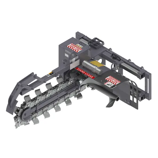 Gray PALADIN Trencher Attachment for Skid Steer