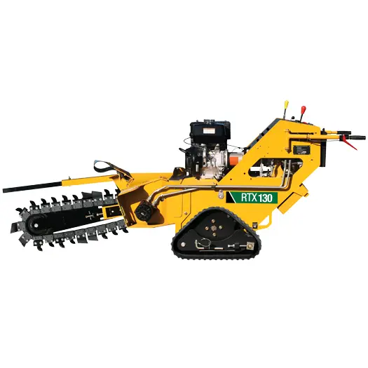 Yellow Vermeer trencher with tracks
