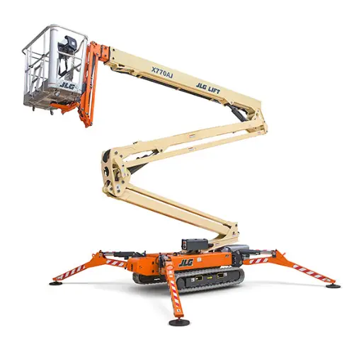 Beige and orange JLG Boom