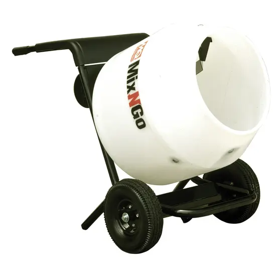 White Multiquip electric concrete mixer